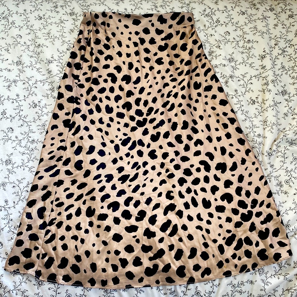 Cheetah leopard Print Silk Skirt!